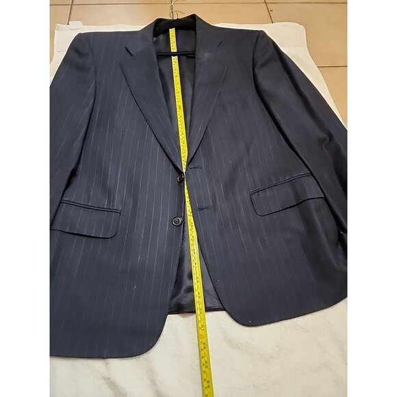 Ermenegildo Zegna Mens Wool Blazer Sport Coat Jacket Size 50 Navy Stripped - Picture 10 of 13